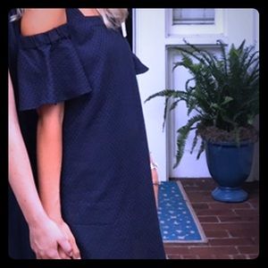 Off the shoulders navy J Crew Dress